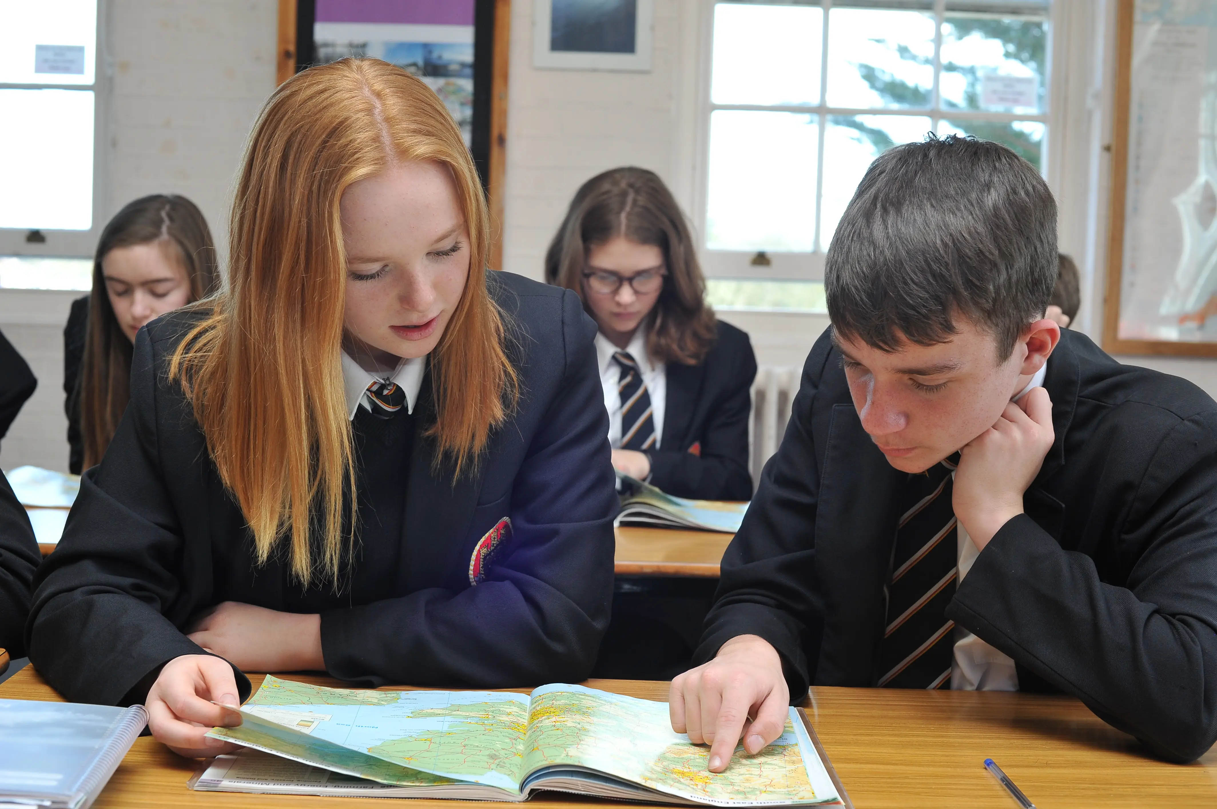 Students using computer